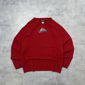 Y2K Red Quiksilver Grunge Surfwear Long Sleeve Shirt